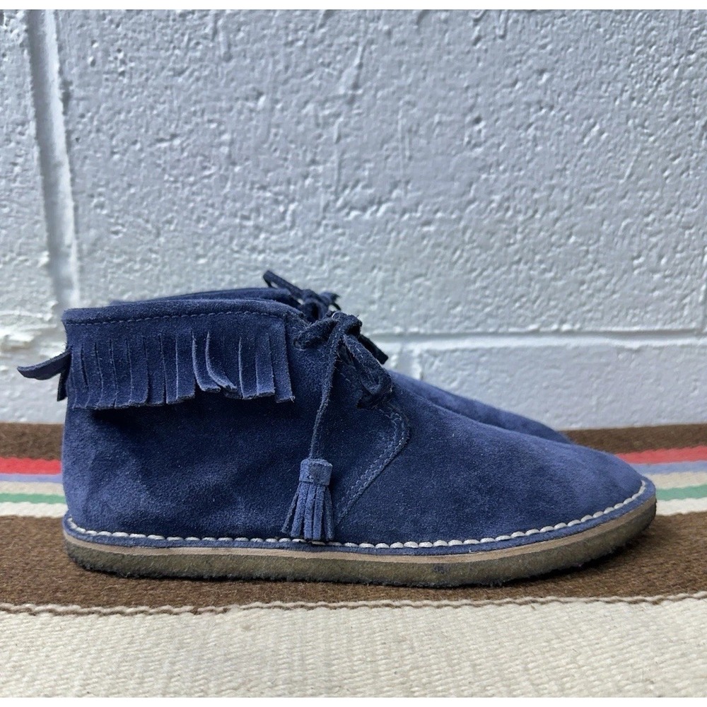 JCREW Men's McAlister Chuka Navy Suede Fringe Boots / Size 7